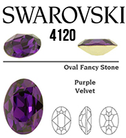4120 Swarovski Crystal Purple Velvet 20x15mm Oval Fancy Rhinestones 1 Piece